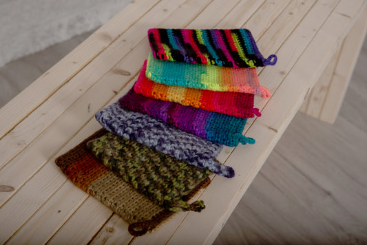 Gant de toilettage - Mauve et blanc